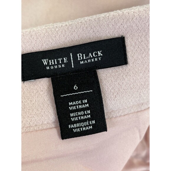 White House/Black Market Pink Above Knee Skirt.Asymmetrical Zipper Front  Size 6 - Picture 4 of 10